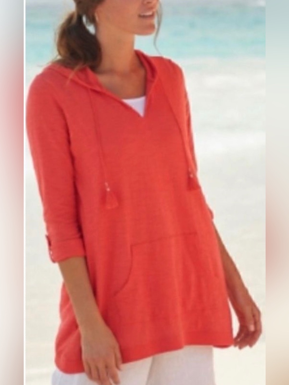 J. Jill (Size LP) Geranium Hooded Tunic Top